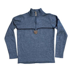 Obermeyer Mens Merino Wool Acrylic Blend 1/4 Zip Long Sleeve Pullover Sweater S